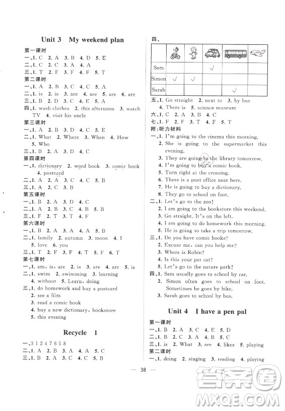 廣西師范大學(xué)出版社2021課堂小作業(yè)英語六年級上冊人教版答案