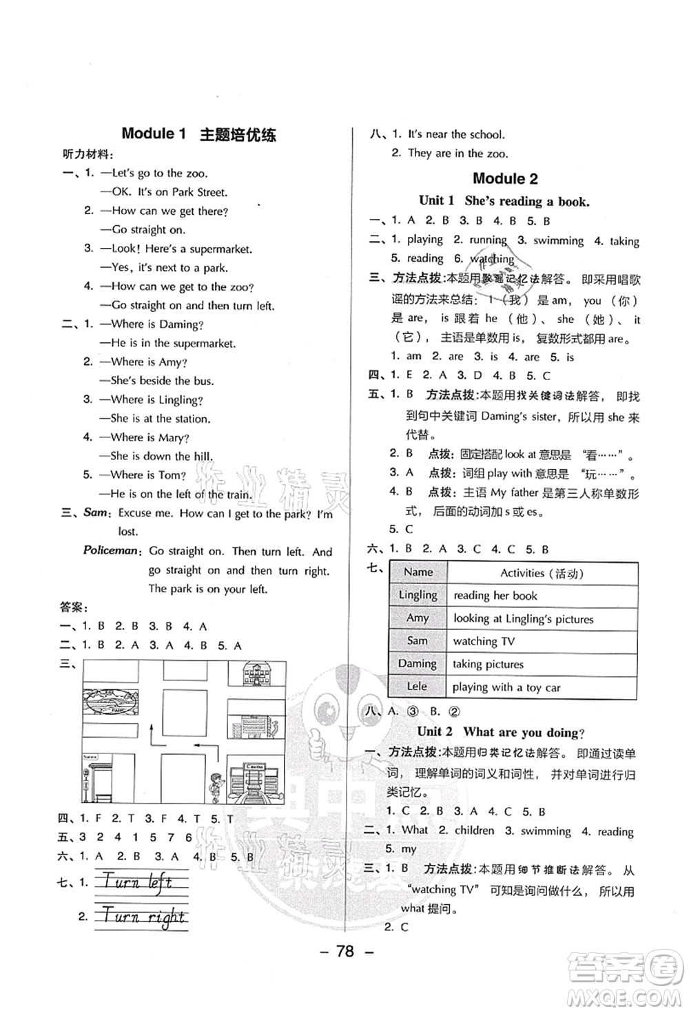 吉林教育出版社2021典中點(diǎn)綜合應(yīng)用創(chuàng)新題四年級(jí)英語(yǔ)上冊(cè)WY外研版答案