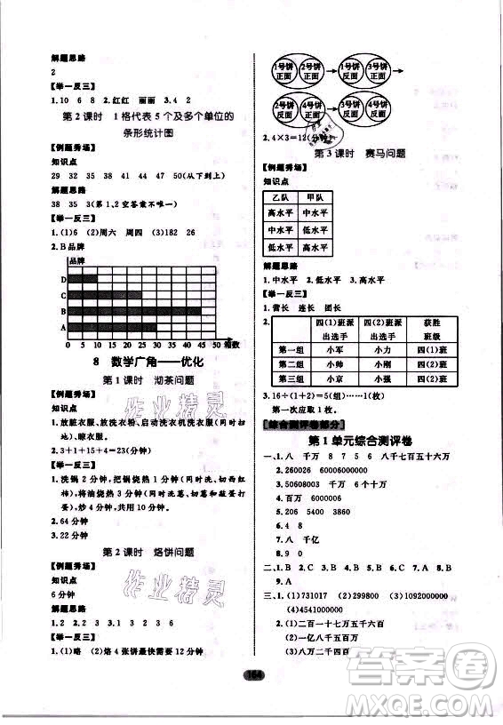 沈陽(yáng)出版社2021黃岡名師天天練數(shù)學(xué)四年級(jí)上冊(cè)人教版答案