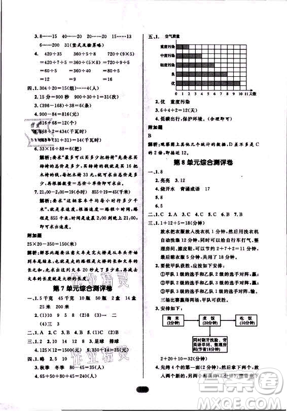 沈陽(yáng)出版社2021黃岡名師天天練數(shù)學(xué)四年級(jí)上冊(cè)人教版答案