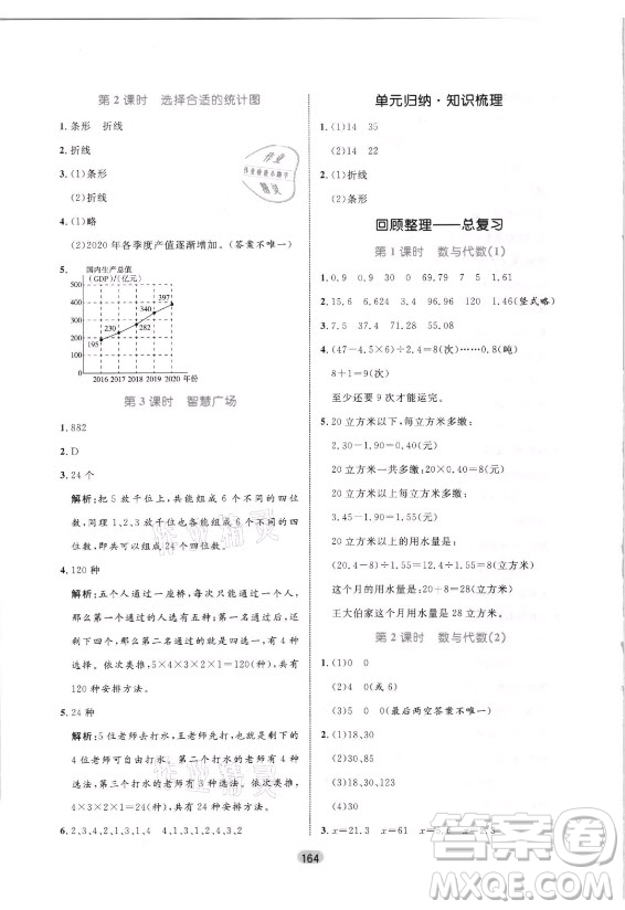 沈陽出版社2021黃岡名師天天練數(shù)學五年級上冊六三學制青島版答案