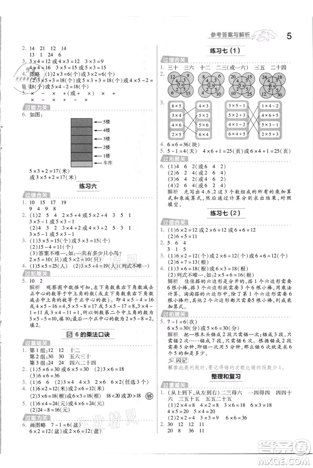 南京師范大學(xué)出版社2021一遍過(guò)二年級(jí)上冊(cè)數(shù)學(xué)蘇教版參考答案