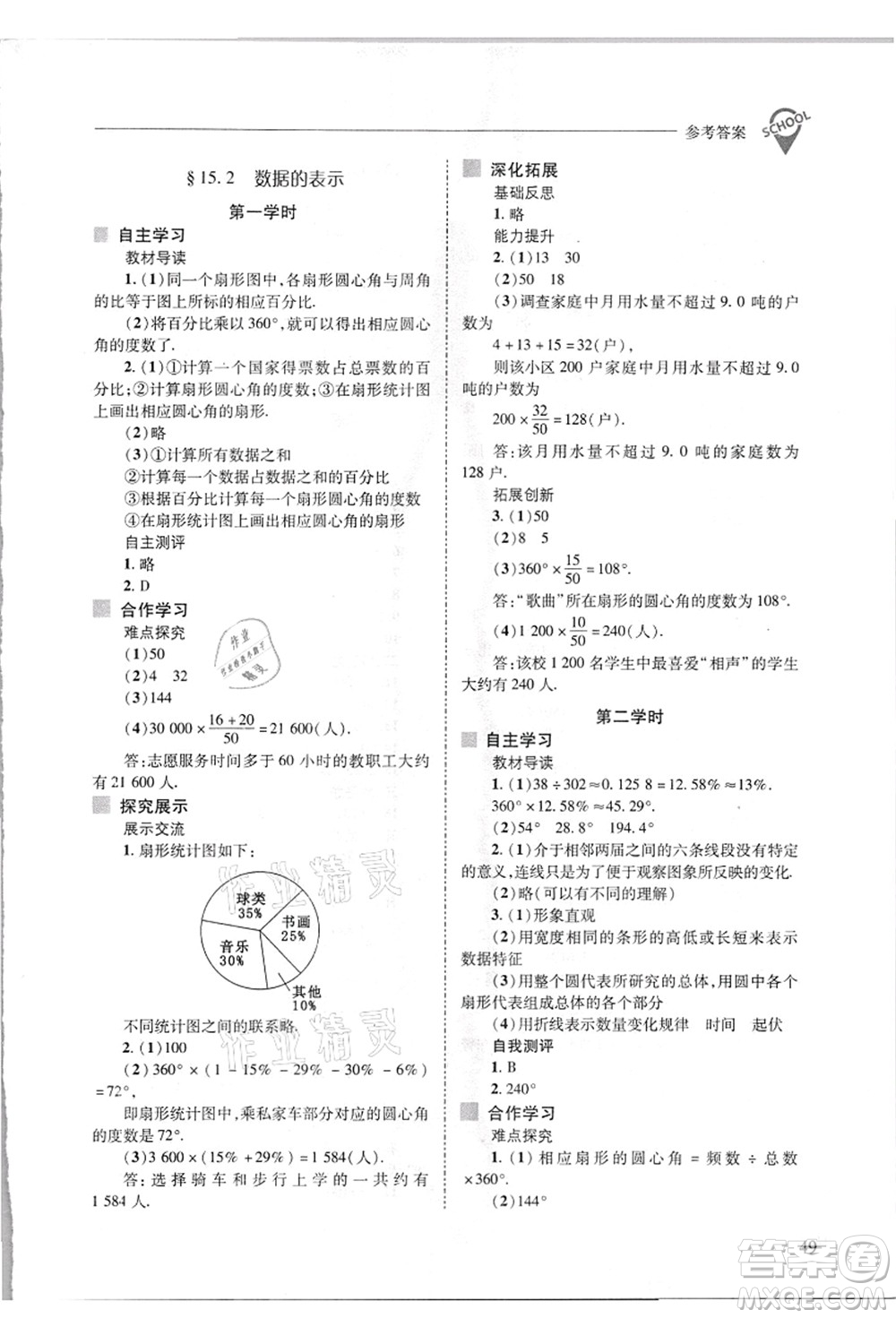 山西教育出版社2021新課程問題解決導學方案八年級數(shù)學上冊華東師大版答案