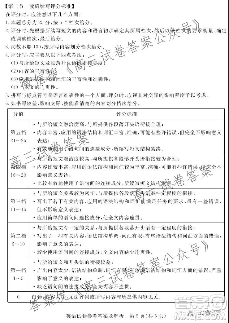 深圳市光明區(qū)2022屆高三年級第一次調(diào)研考試英語試題及答案