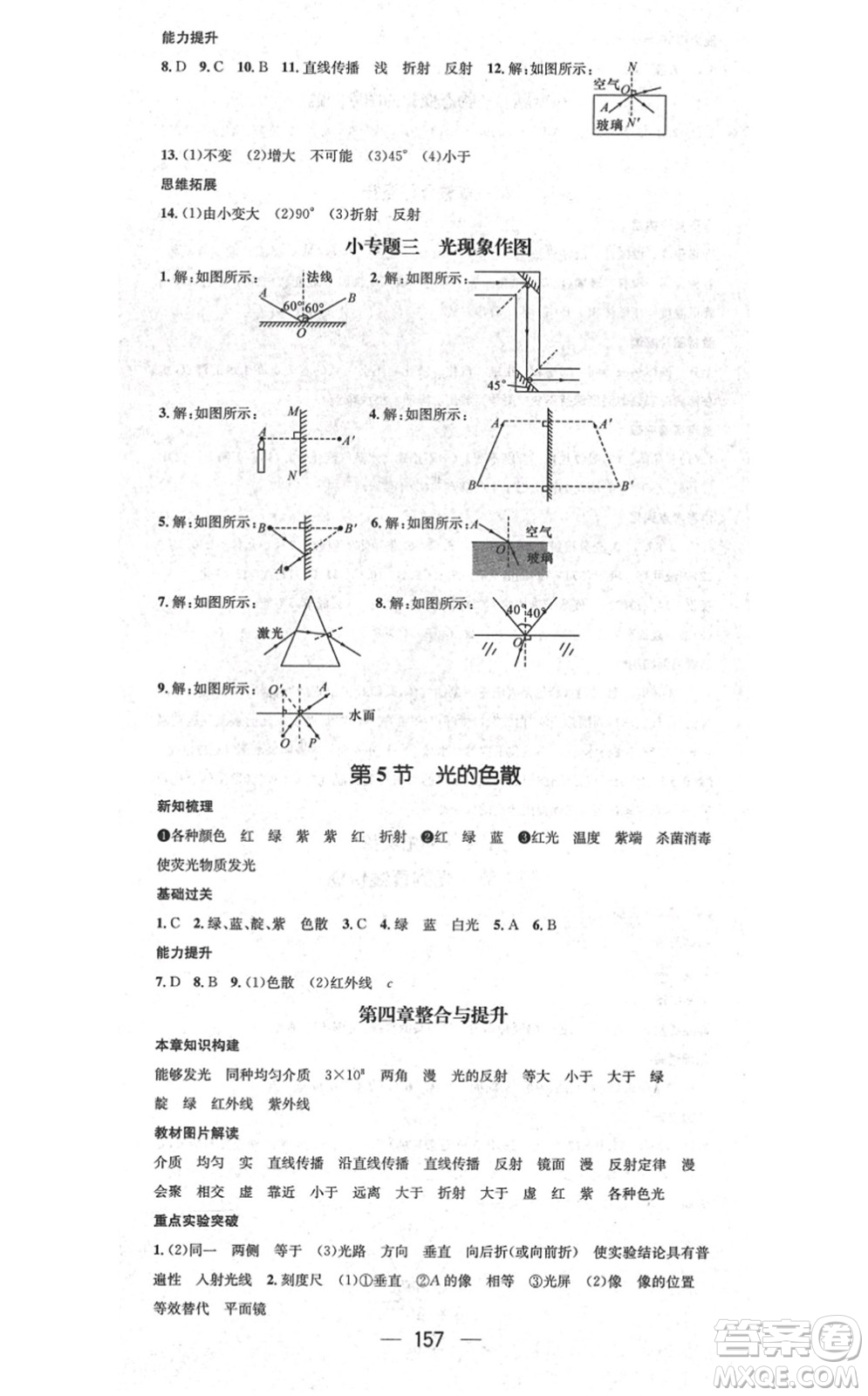 江西教育出版社2021名師測控八年級物理上冊RJ人教版答案