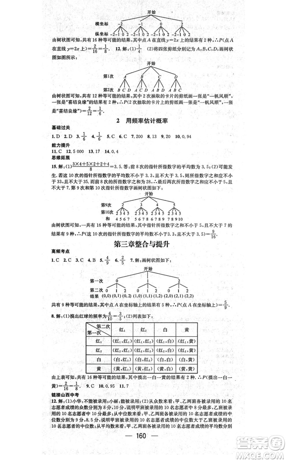 武漢出版社2021名師測(cè)控九年級(jí)數(shù)學(xué)上冊(cè)BS北師版山西專(zhuān)版答案