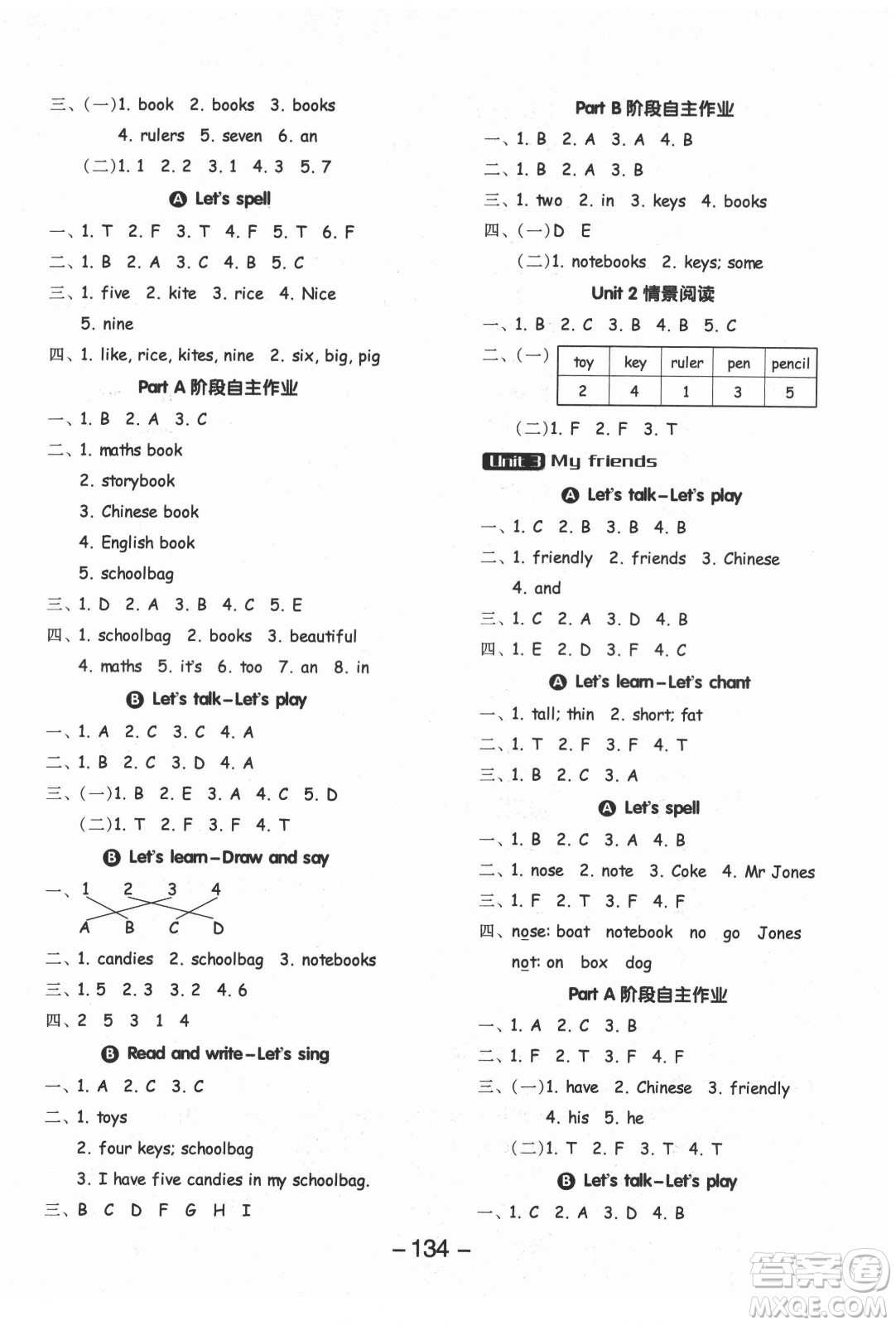 開明出版社2021全品學(xué)練考英語三年級起點(diǎn)四年級上冊RJ人教版答案