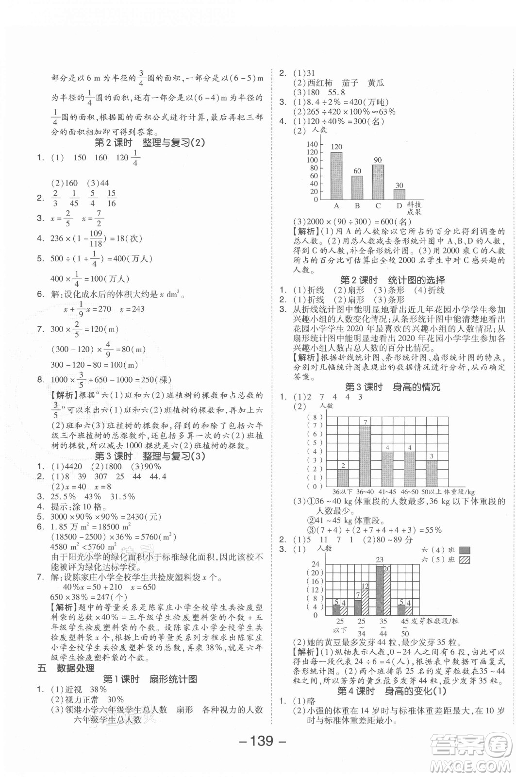 開明出版社2021全品學(xué)練考數(shù)學(xué)六年級(jí)上冊(cè)BS北師大版答案