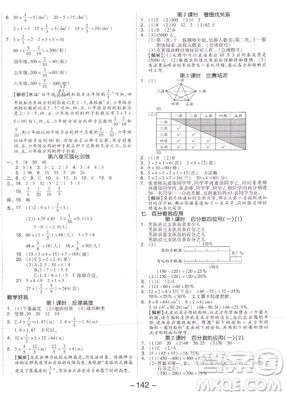 開明出版社2021全品學(xué)練考數(shù)學(xué)六年級(jí)上冊(cè)BS北師大版答案