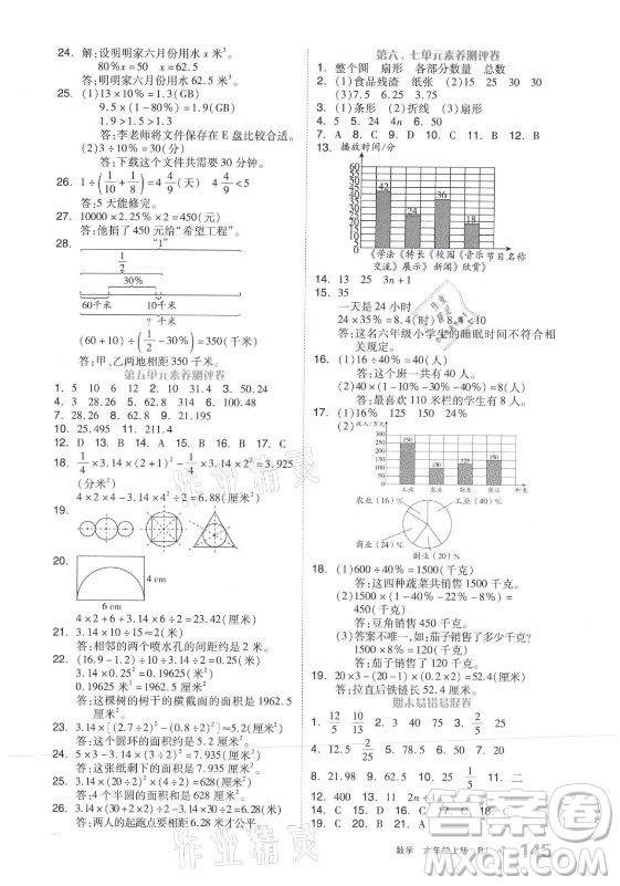 開明出版社2021全品學練考數學六年級上冊BJ北京版答案