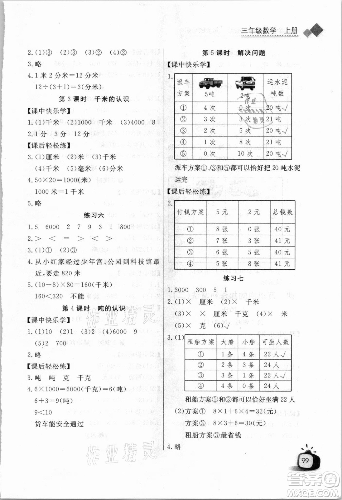 湖北少年兒童出版社2021長(zhǎng)江全能學(xué)案數(shù)學(xué)三年級(jí)上冊(cè)人教版答案