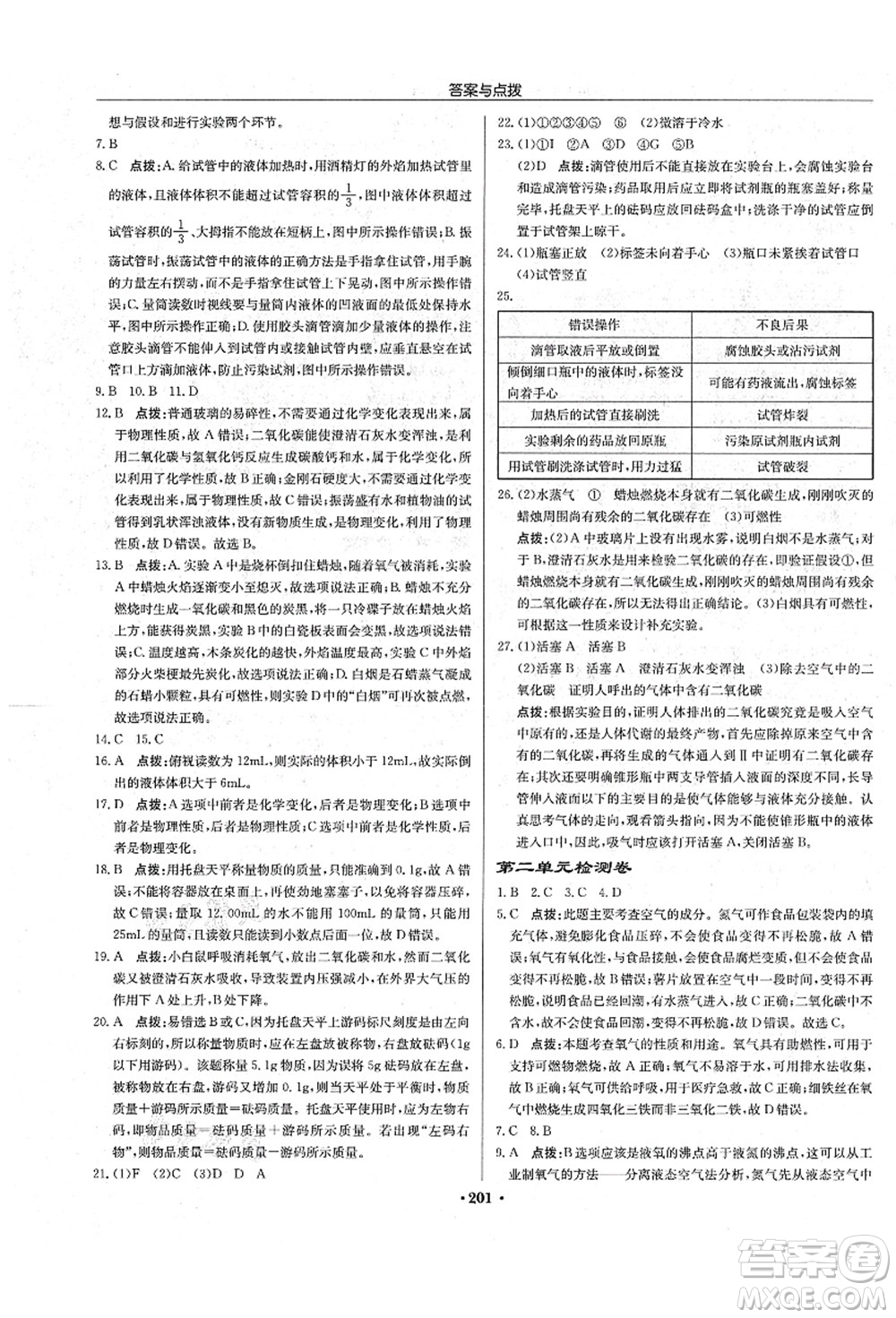 龍門書局2021啟東中學(xué)作業(yè)本九年級(jí)化學(xué)上冊(cè)R人教版吉林省專版答案