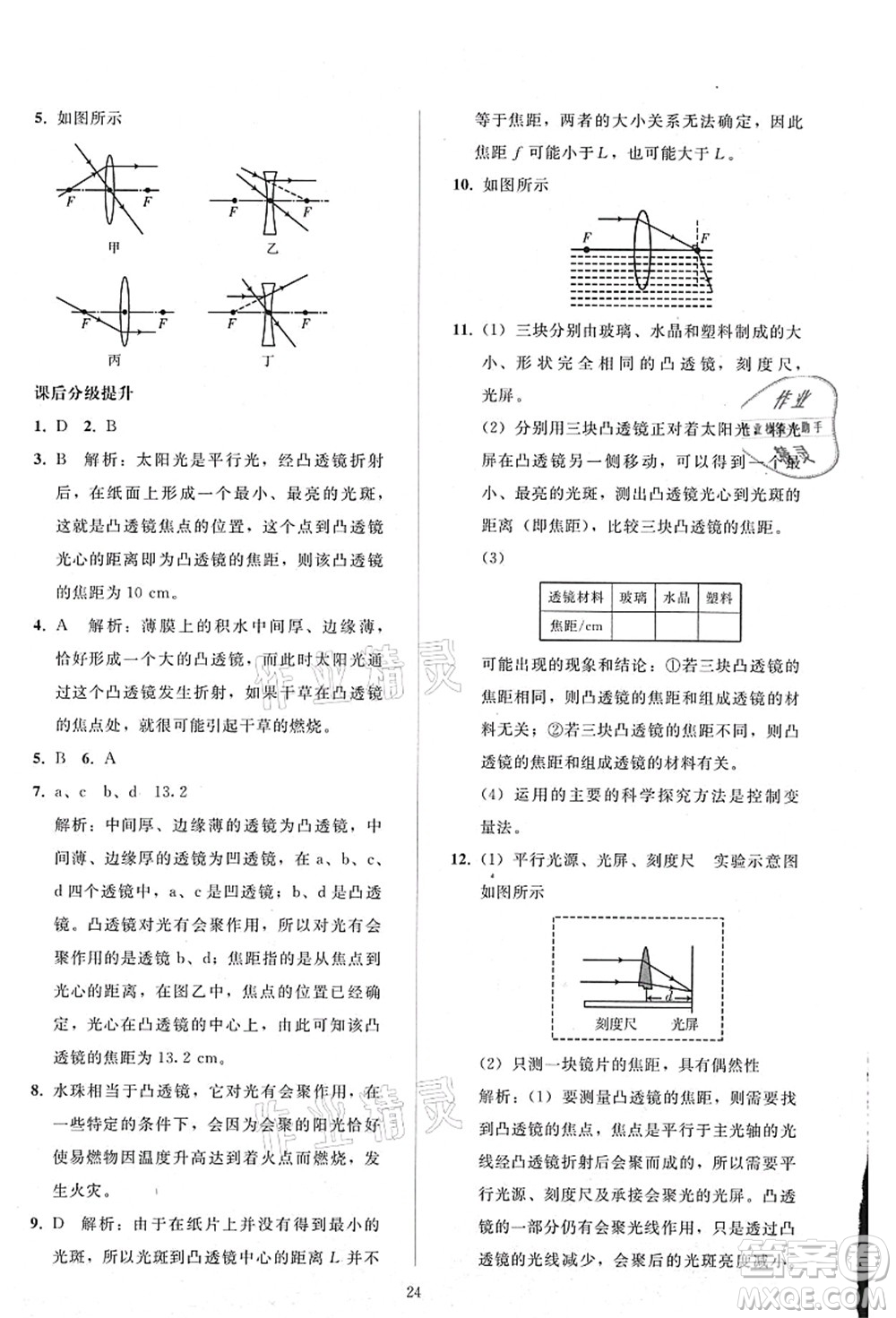 人民教育出版社2021同步輕松練習(xí)八年級(jí)物理上冊(cè)人教版答案