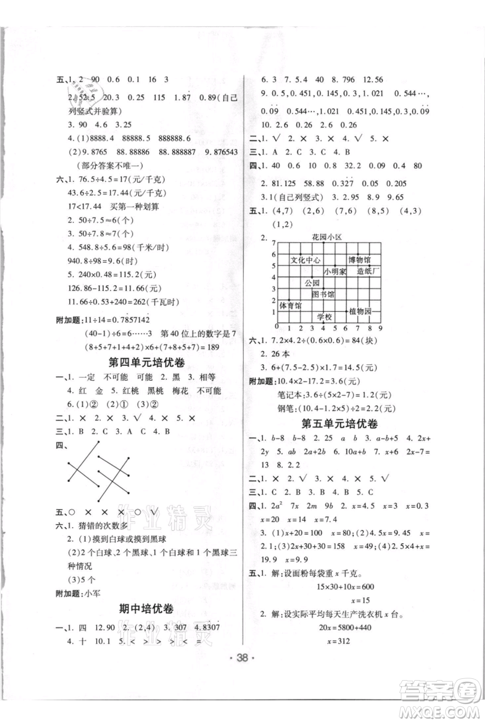 陜西師范大學(xué)出版總社有限公司2021黃岡同步練一日一練五年級上冊數(shù)學(xué)人教版參考答案