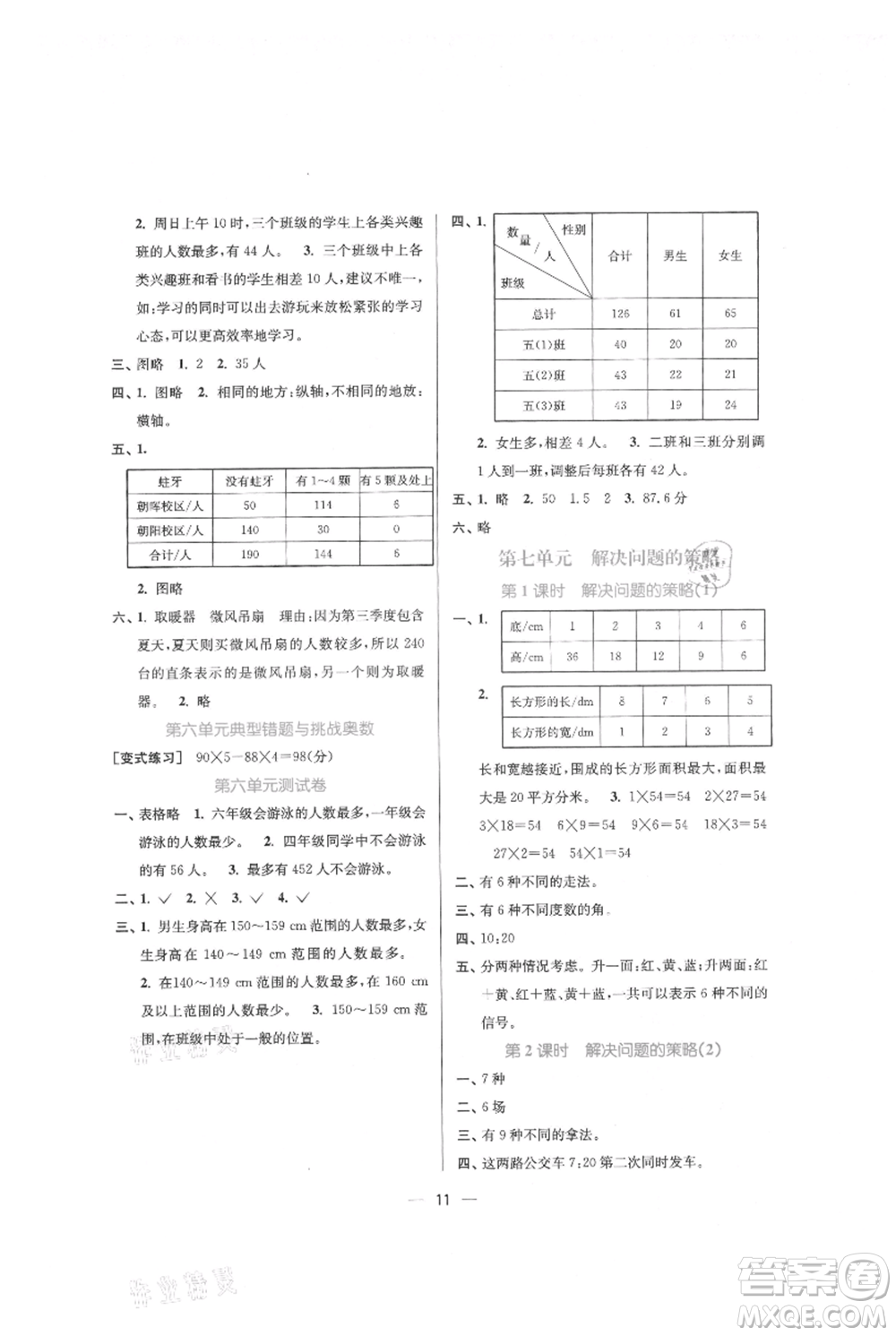 江蘇鳳凰美術(shù)出版社2021課時(shí)金練五年級(jí)上冊(cè)數(shù)學(xué)江蘇版參考答案