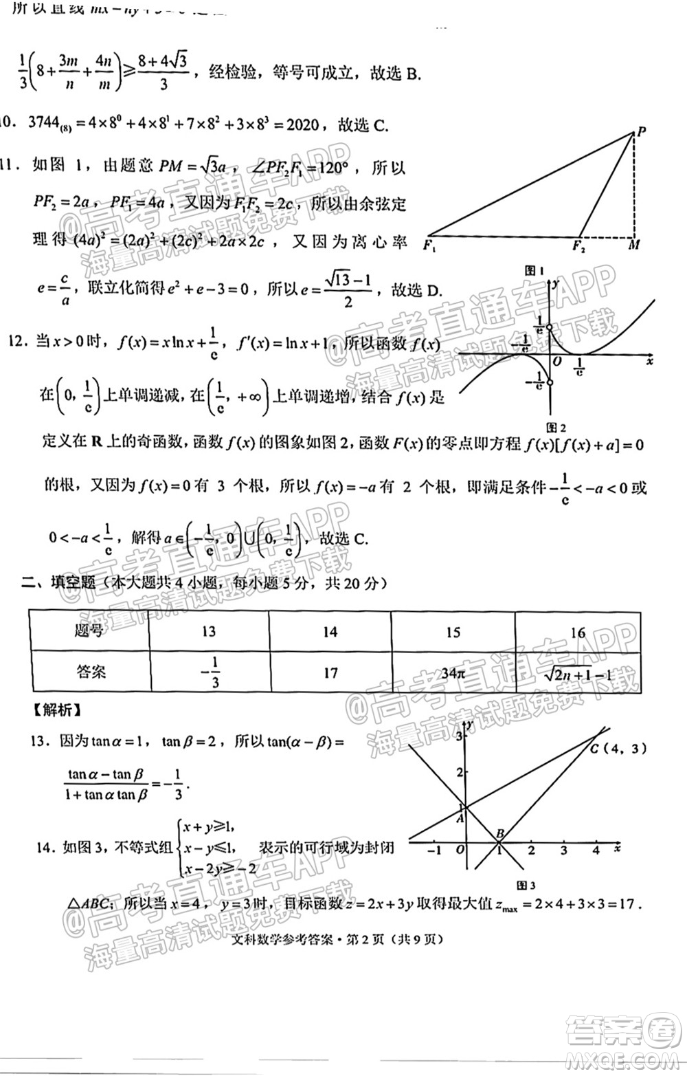 2022屆貴陽一中高考適應性月考一文科數(shù)學試題及答案