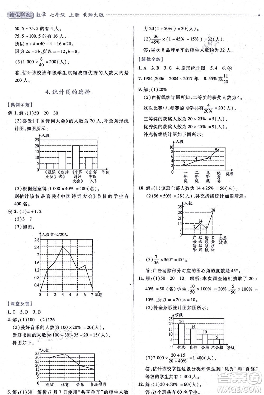 陜西師范大學(xué)出版總社有限公司2021績優(yōu)學(xué)案七年級數(shù)學(xué)上冊北師大版答案