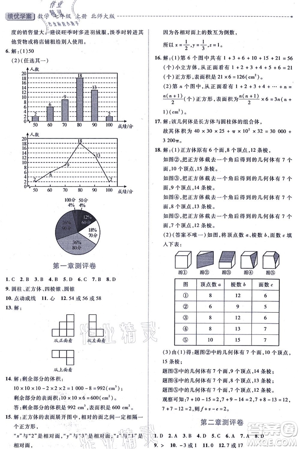 陜西師范大學(xué)出版總社有限公司2021績優(yōu)學(xué)案七年級數(shù)學(xué)上冊北師大版答案