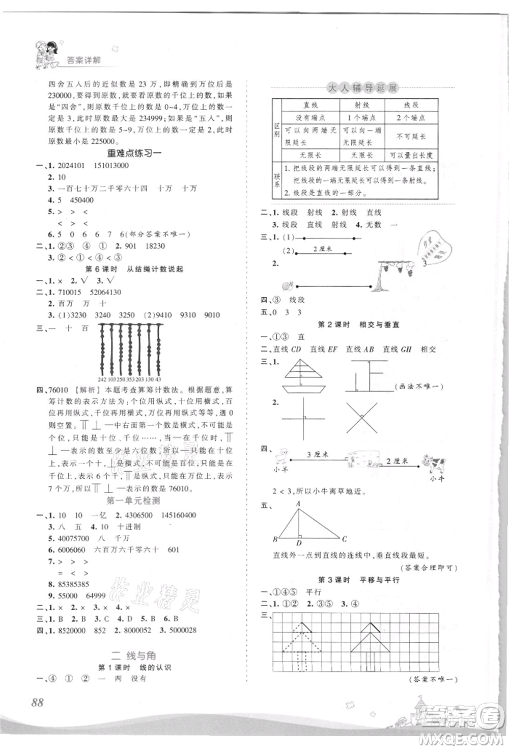 江西人民出版社2021王朝霞創(chuàng)維新課堂同步優(yōu)化訓(xùn)練四年級上冊數(shù)學(xué)北師大版參考答案