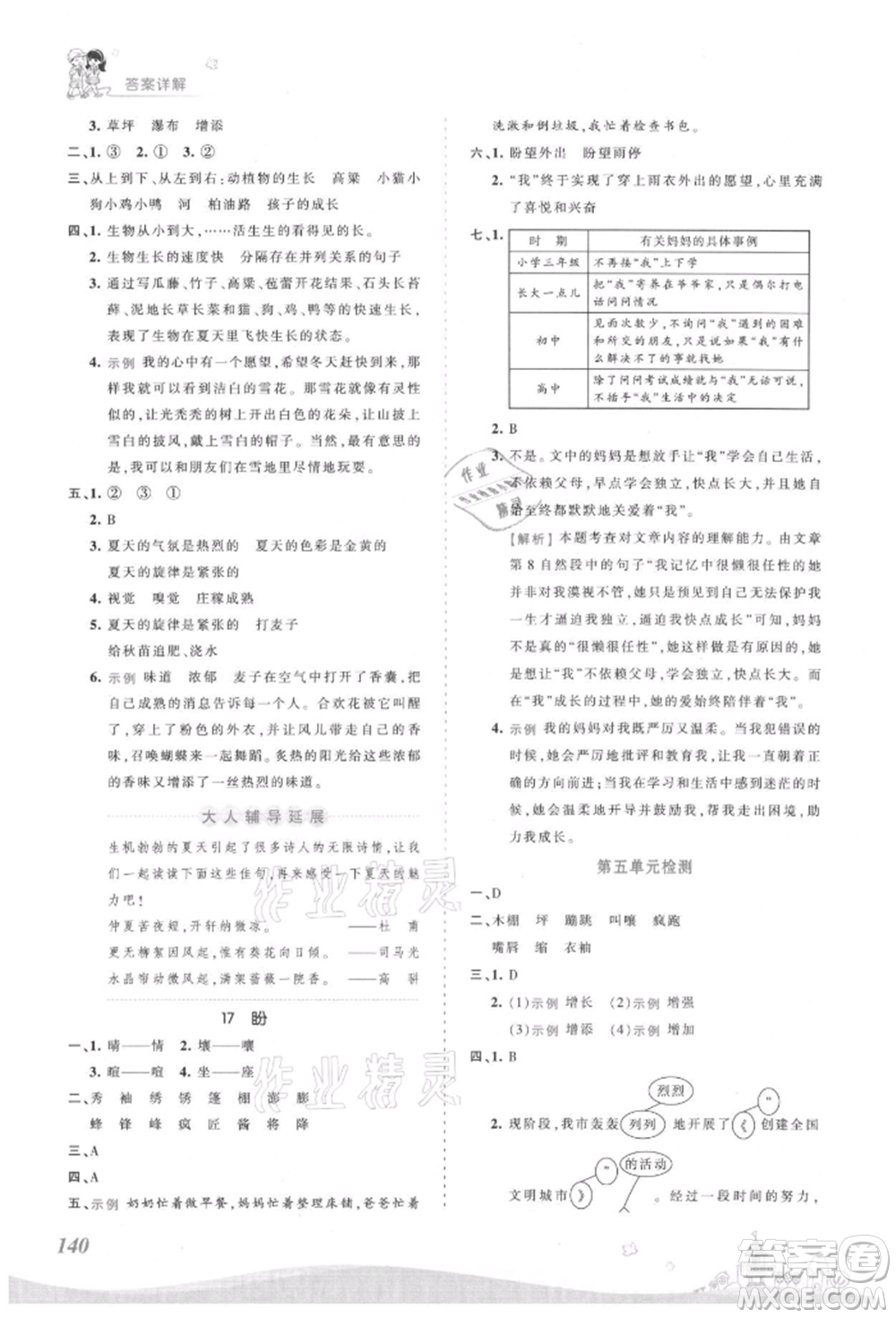 江西人民出版社2021王朝霞創(chuàng)維新課堂同步優(yōu)化訓(xùn)練六年級(jí)上冊(cè)語(yǔ)文人教版參考答案