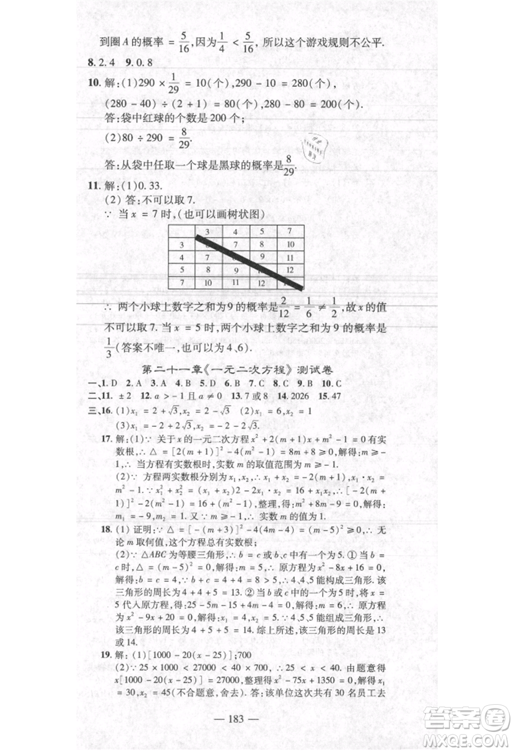 河北科學(xué)技術(shù)出版社2021金典課堂高效學(xué)案九年級(jí)上冊(cè)數(shù)學(xué)人教版河南專(zhuān)版參考答案