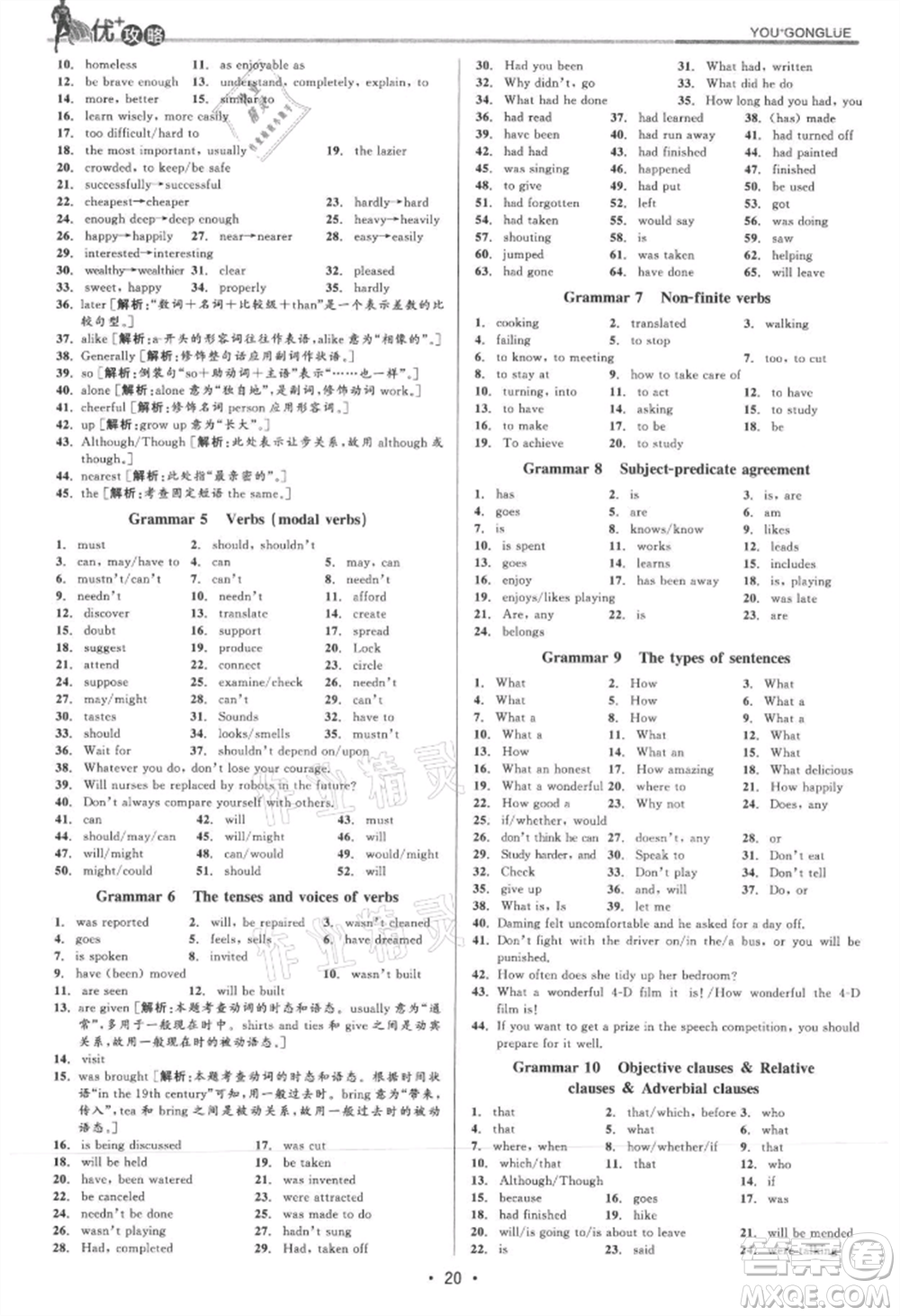 浙江人民出版社2021優(yōu)+攻略九年級英語人教版參考答案