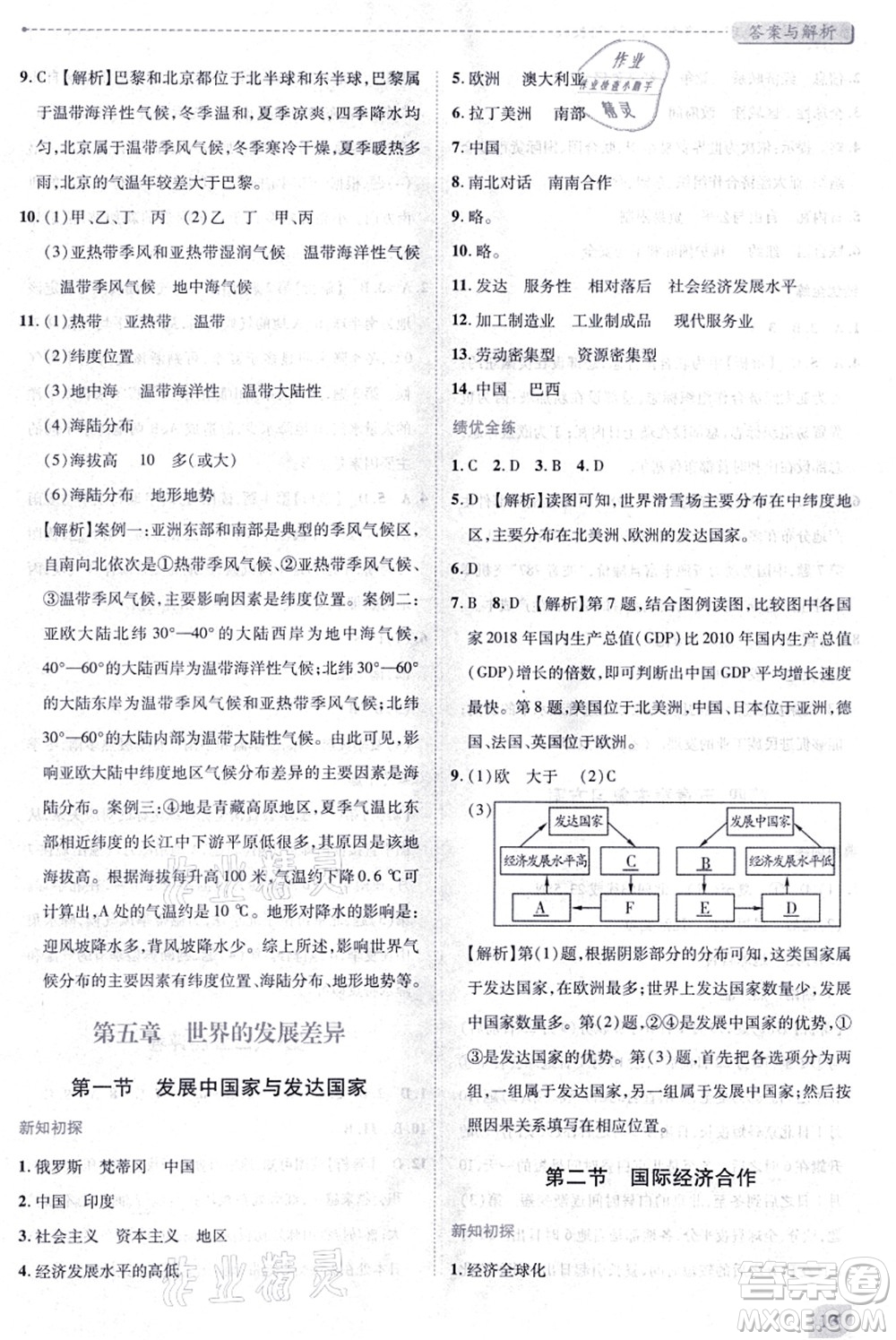 陜西師范大學(xué)出版總社有限公司2021績(jī)優(yōu)學(xué)案七年級(jí)地理上冊(cè)湘教版答案