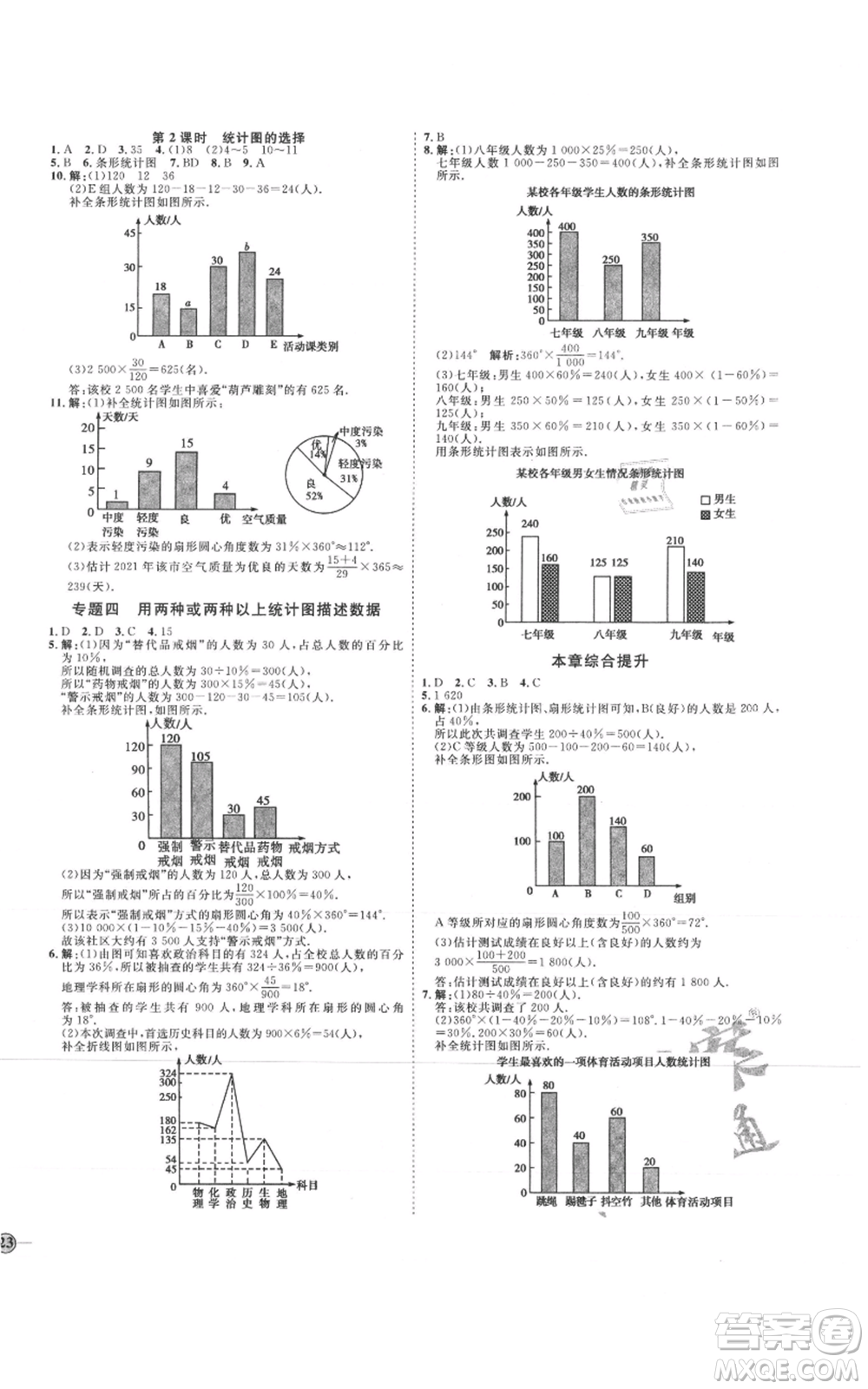 延邊教育出版社2021優(yōu)+學案課時通七年級上冊數(shù)學青島版濰坊專版參考答案