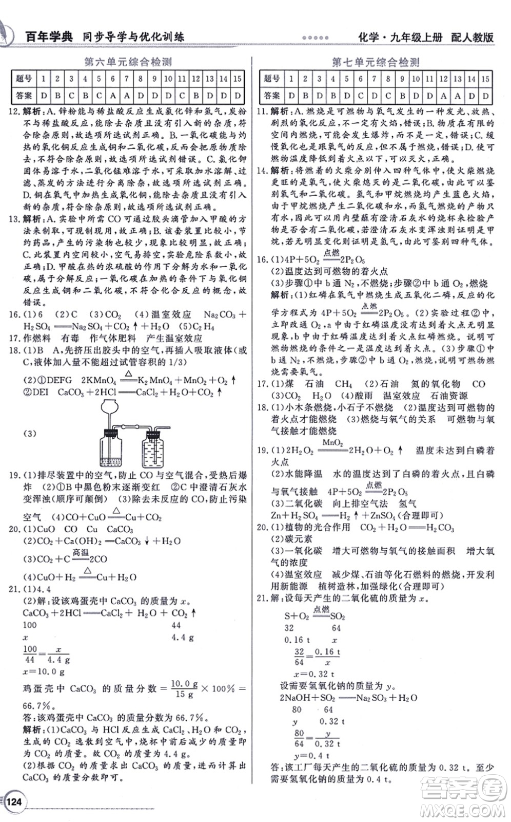 新世紀(jì)出版社2021同步導(dǎo)學(xué)與優(yōu)化訓(xùn)練九年級化學(xué)上冊人教版答案