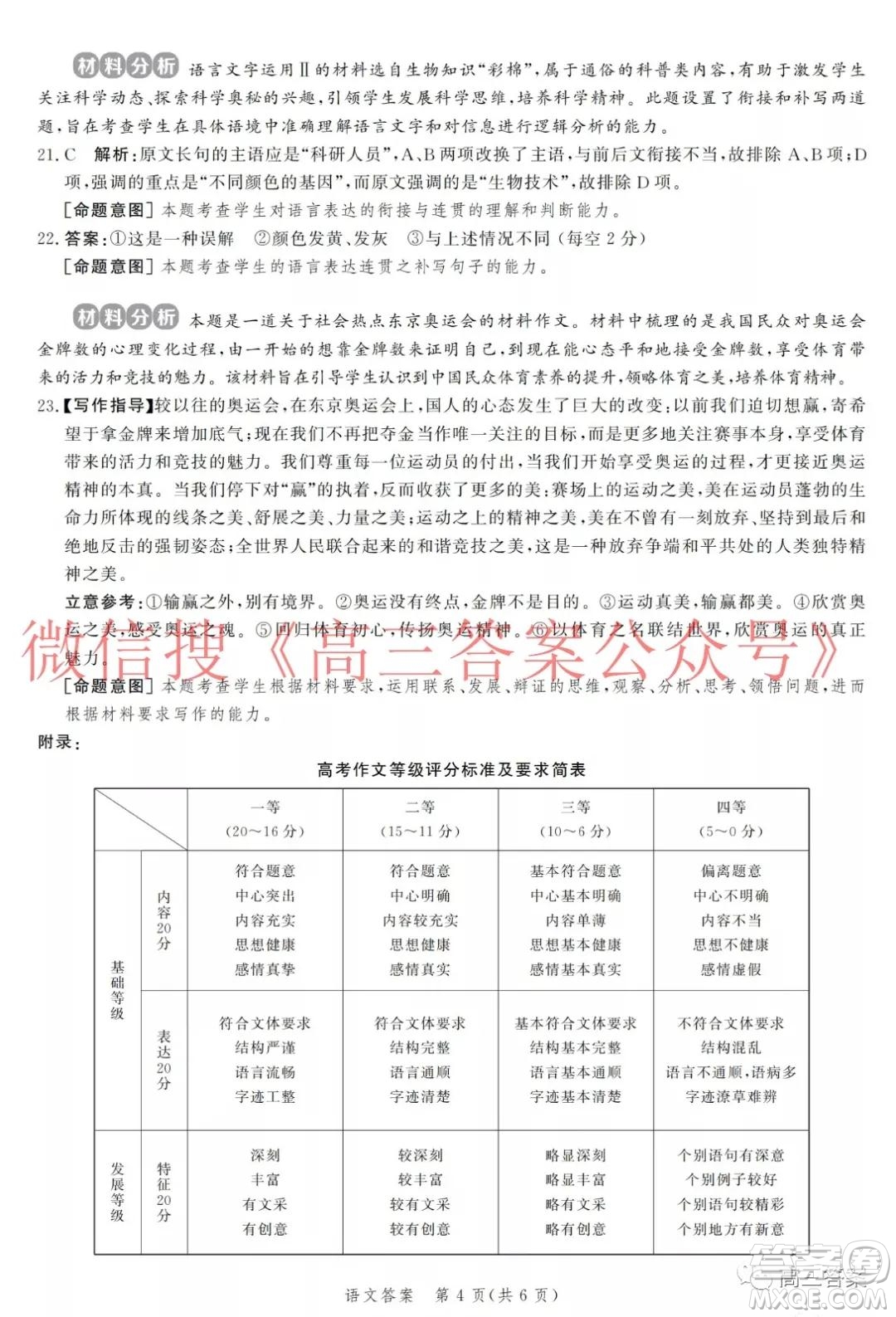 神州智達(dá)省級(jí)聯(lián)測(cè)2021-2022第二次考試高三語(yǔ)文試題及答案