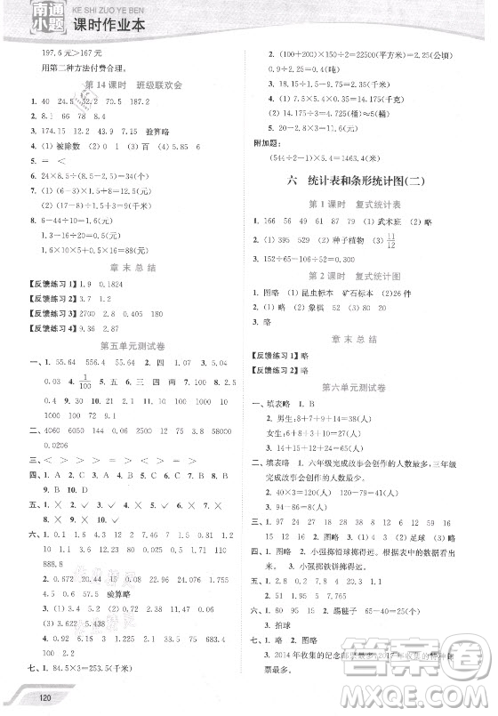 延邊大學(xué)出版社2021南通小題課時(shí)作業(yè)本五年級(jí)數(shù)學(xué)上冊(cè)蘇教版答案