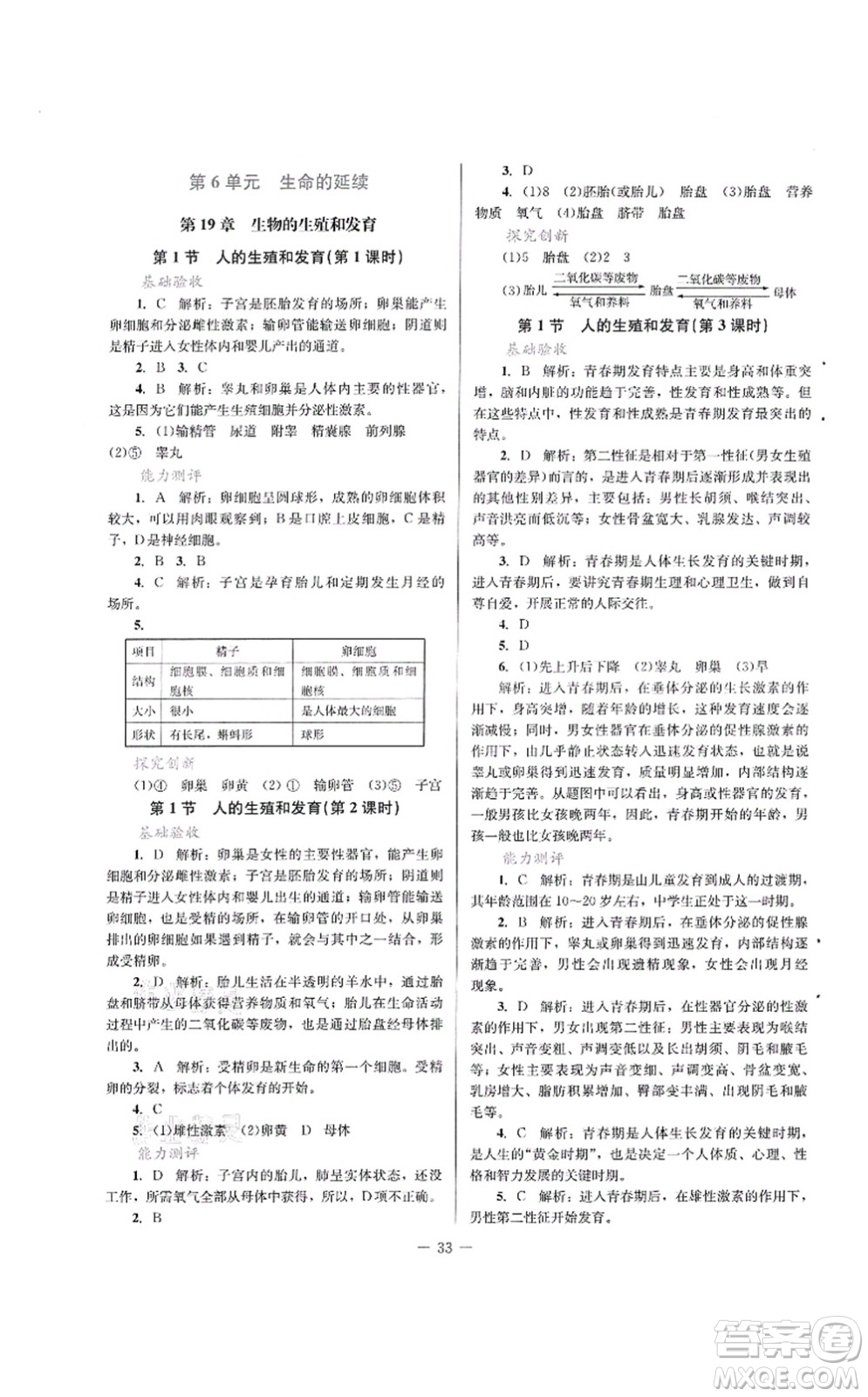 北京師范大學出版社2021課堂精練八年級生物上冊北師大版答案