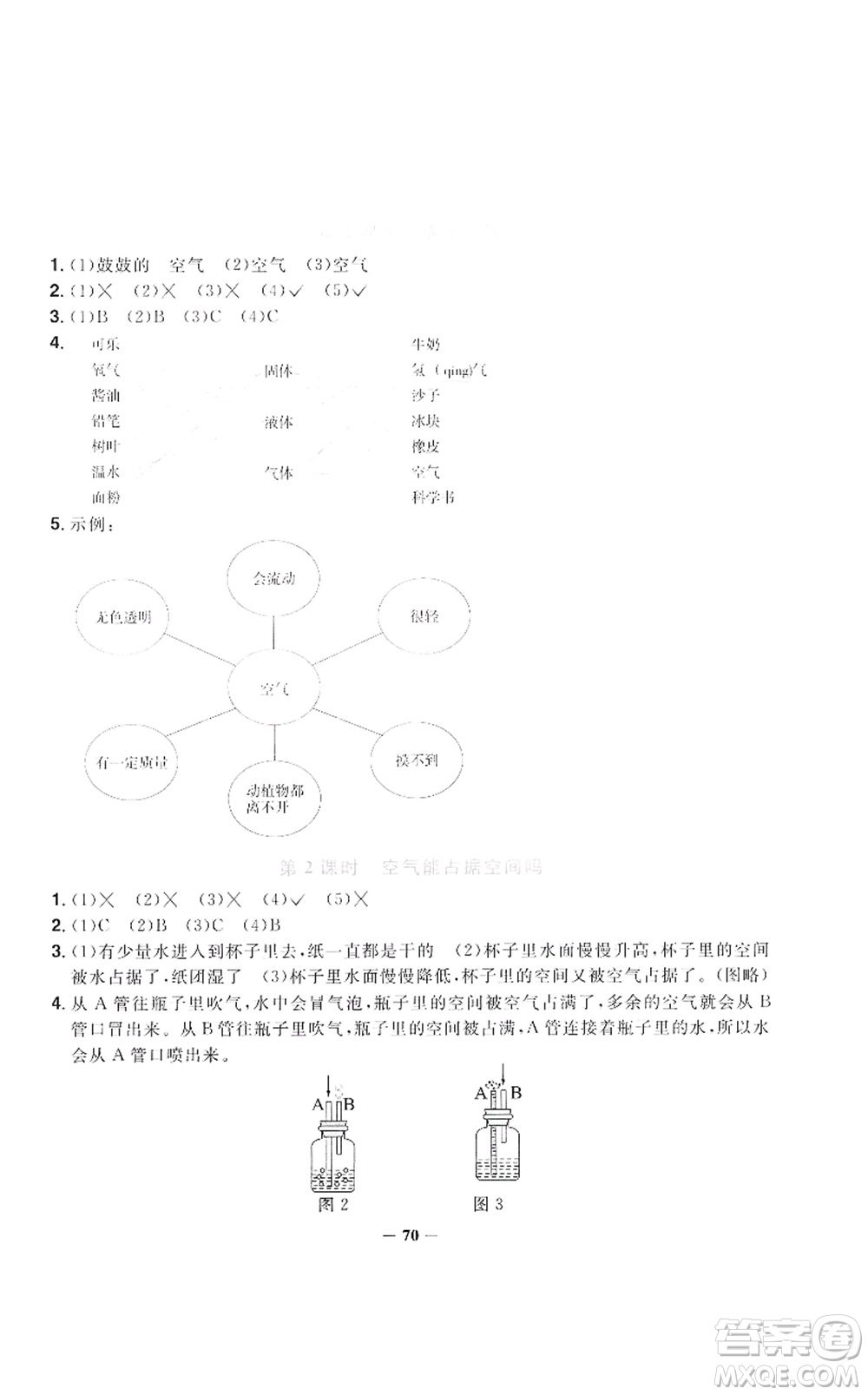 江西教育出版社2021陽光同學(xué)課時(shí)優(yōu)化作業(yè)三年級(jí)科學(xué)上冊(cè)JK教科版答案