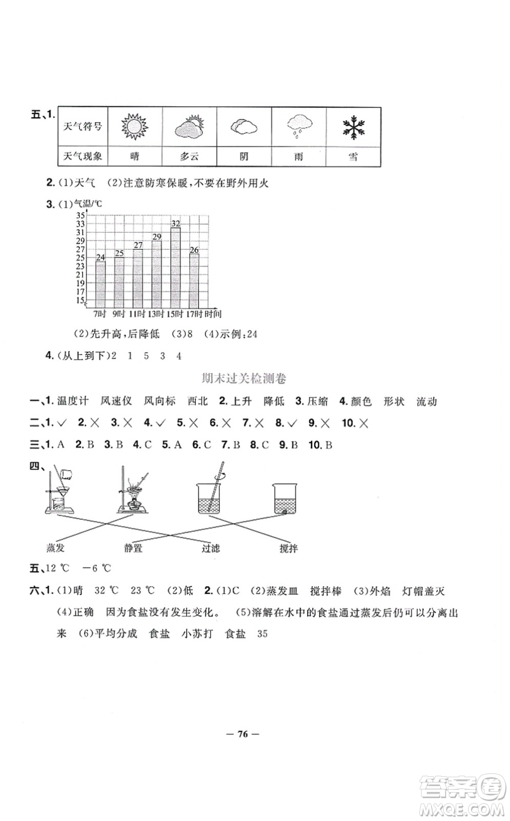 江西教育出版社2021陽光同學(xué)課時(shí)優(yōu)化作業(yè)三年級(jí)科學(xué)上冊(cè)JK教科版答案