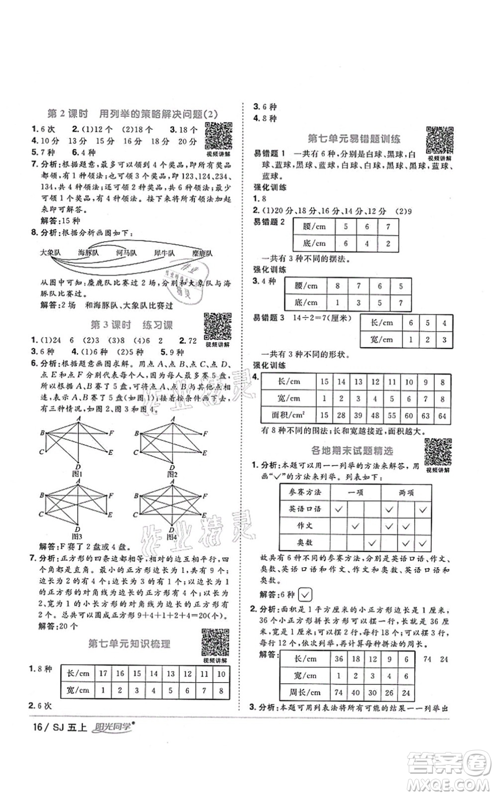 江西教育出版社2021陽(yáng)光同學(xué)課時(shí)優(yōu)化作業(yè)五年級(jí)數(shù)學(xué)上冊(cè)SJ蘇教版淮宿連專(zhuān)版答案