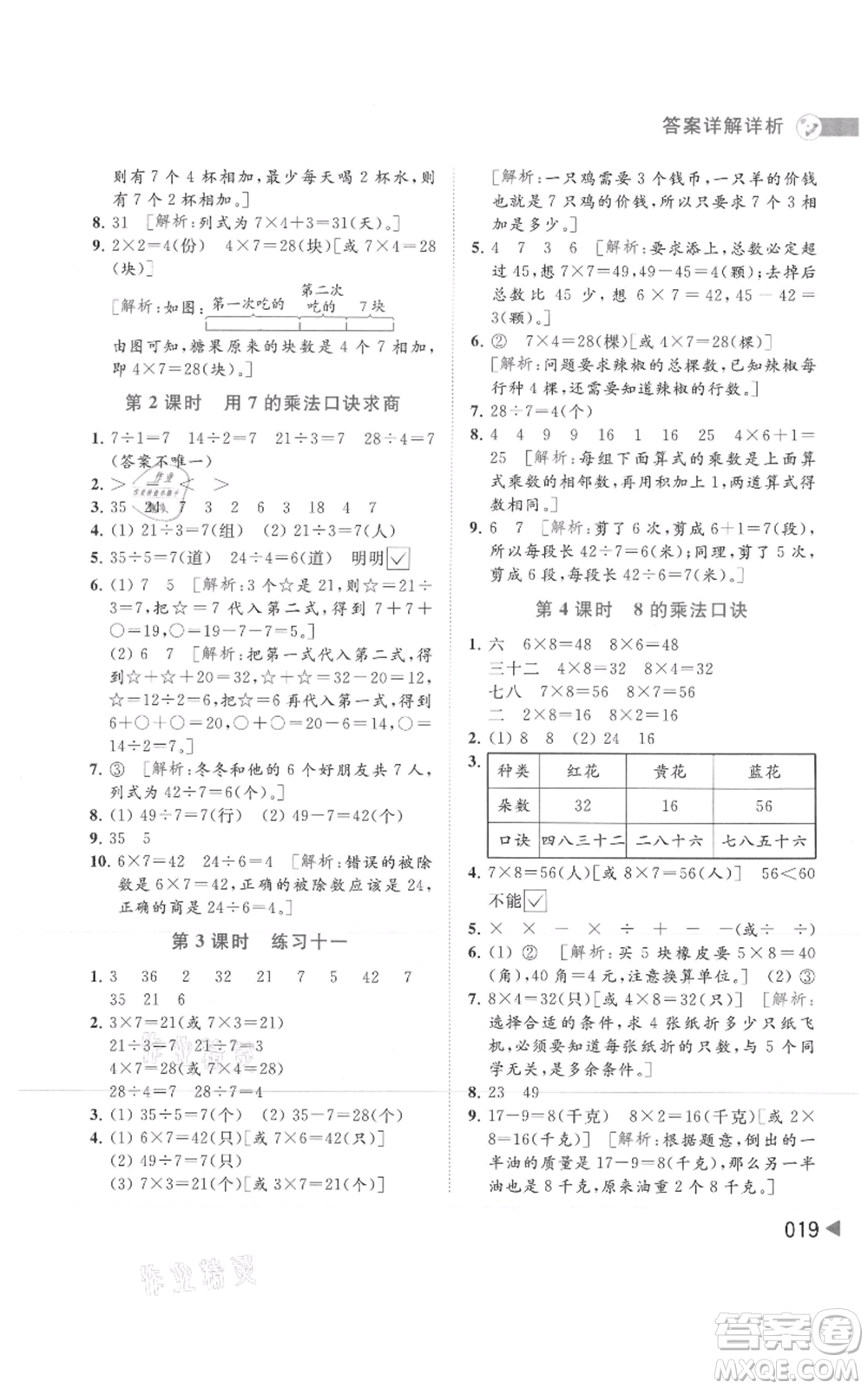 北京教育出版社2021亮點(diǎn)給力提優(yōu)班多維互動(dòng)空間二年級(jí)上冊(cè)數(shù)學(xué)蘇教版參考答案