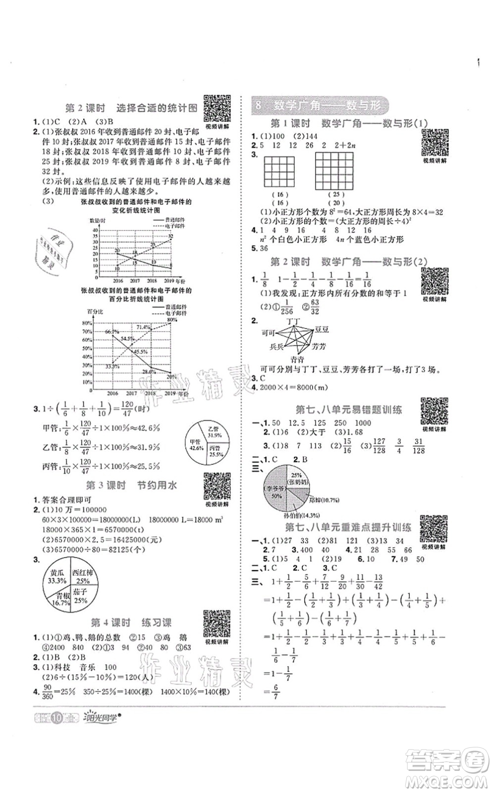 江西教育出版社2021陽(yáng)光同學(xué)課時(shí)優(yōu)化作業(yè)六年級(jí)數(shù)學(xué)上冊(cè)RJ人教版菏澤專版答案