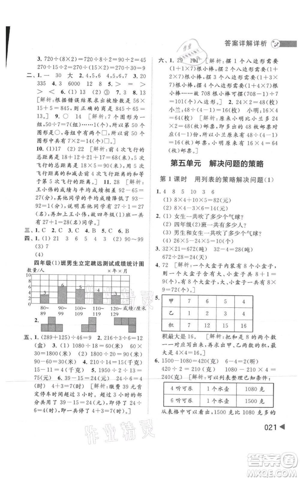 北京教育出版社2021亮點(diǎn)給力提優(yōu)班多維互動(dòng)空間四年級(jí)上冊(cè)數(shù)學(xué)蘇教版參考答案