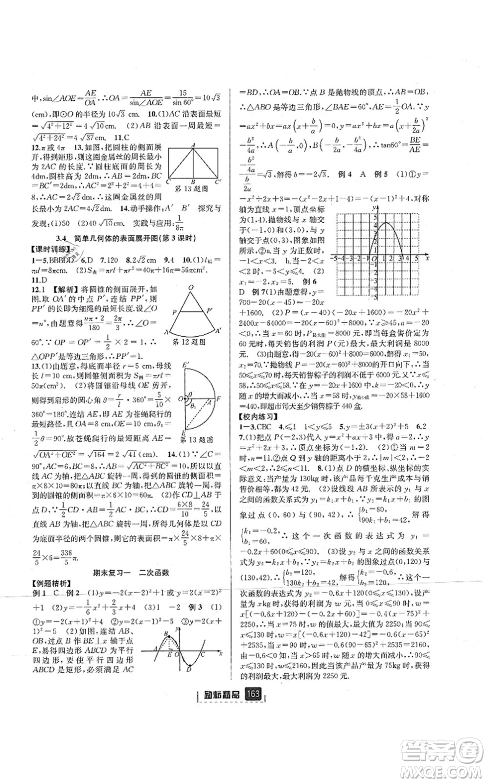 延邊人民出版社2021勵耘新同步九年級數(shù)學(xué)全一冊AB本浙教版答案