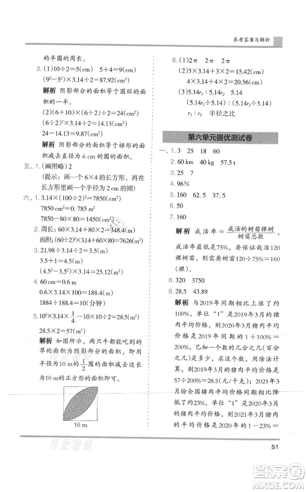 湖南師范大學(xué)出版社2021木頭馬分層課課練六年級(jí)上冊(cè)數(shù)學(xué)人教版浙江專(zhuān)版參考答案