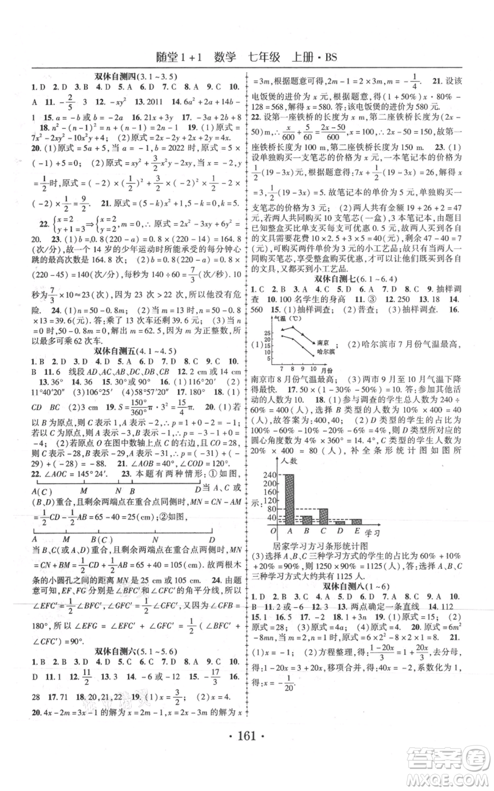 云南美術(shù)出版社2021隨堂1+1導(dǎo)練七年級(jí)上冊(cè)數(shù)學(xué)北師大版參考答案