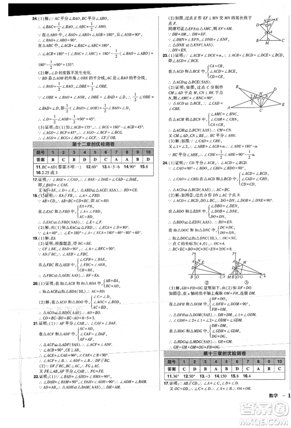 長(zhǎng)江出版社2021狀元成才路創(chuàng)優(yōu)作業(yè)八年級(jí)上冊(cè)數(shù)學(xué)人教版參考答案