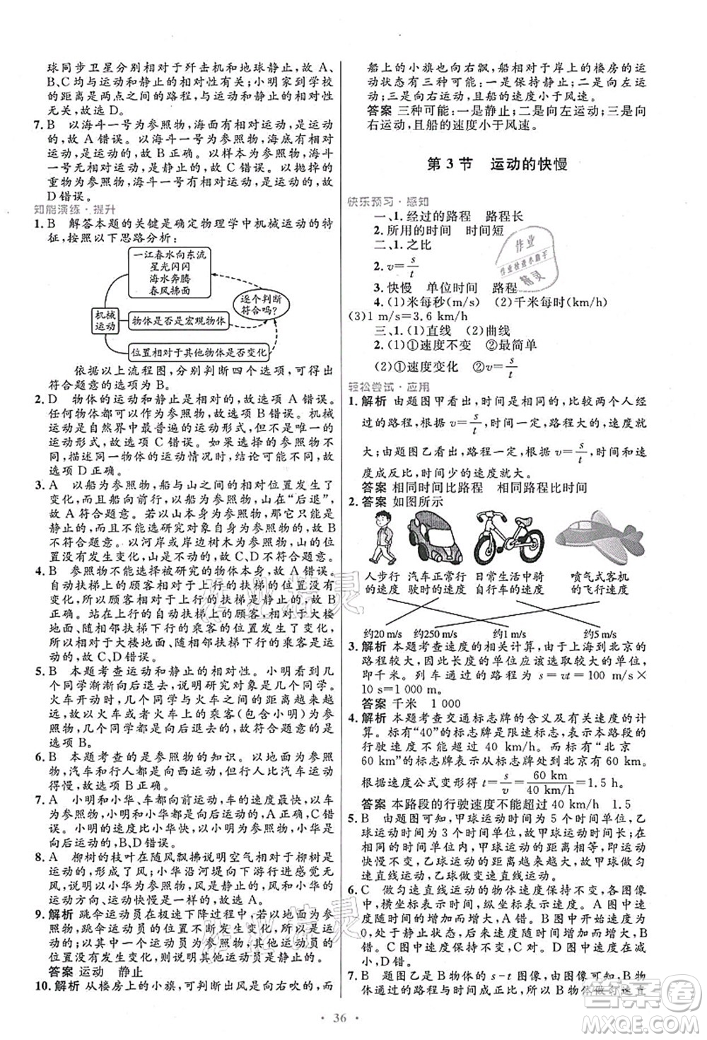 人民教育出版社2021初中同步測(cè)控優(yōu)化設(shè)計(jì)八年級(jí)物理上冊(cè)人教版答案