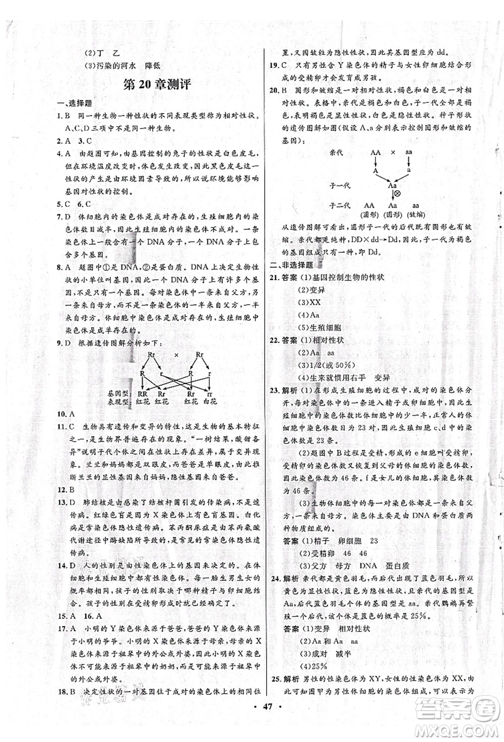 北京師范大學(xué)出版社2021初中同步測控優(yōu)化設(shè)計(jì)八年級生物上冊北師大版答案