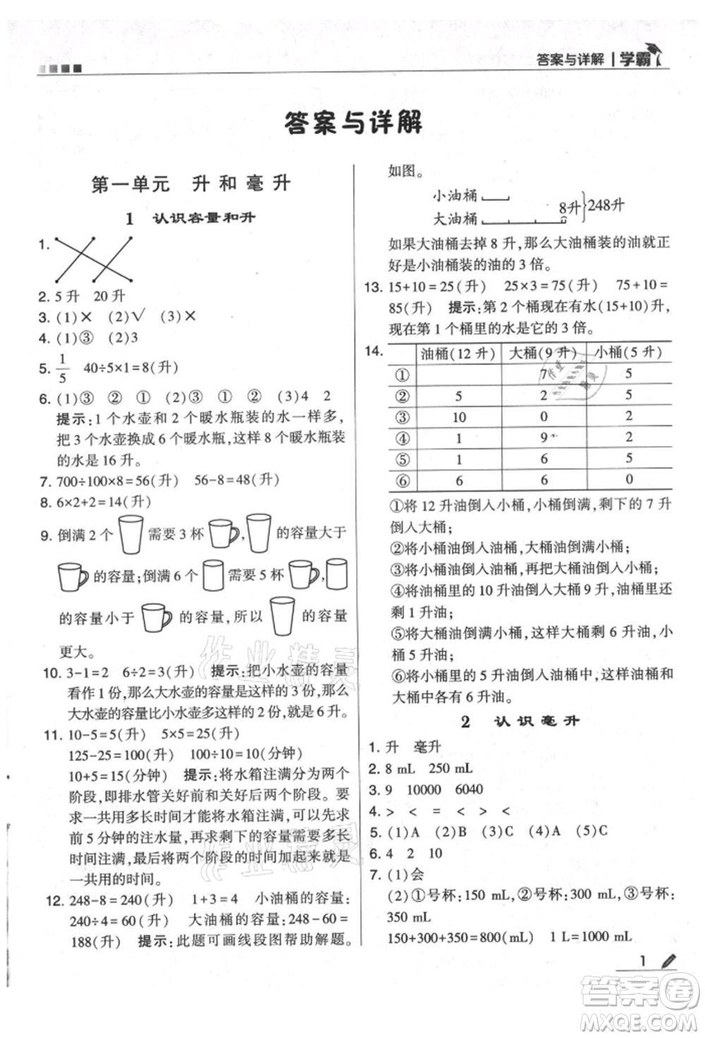 甘肅少年兒童出版社2021經(jīng)綸學(xué)典學(xué)霸四年級(jí)上冊數(shù)學(xué)蘇教版參考答案