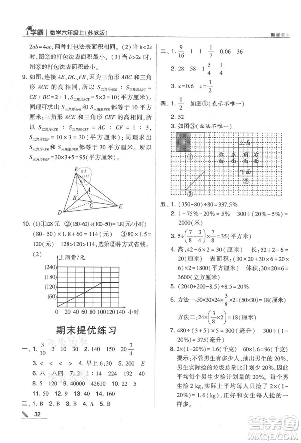 甘肅少年兒童出版社2021經(jīng)綸學典學霸六年級上冊數(shù)學蘇教版參考答案