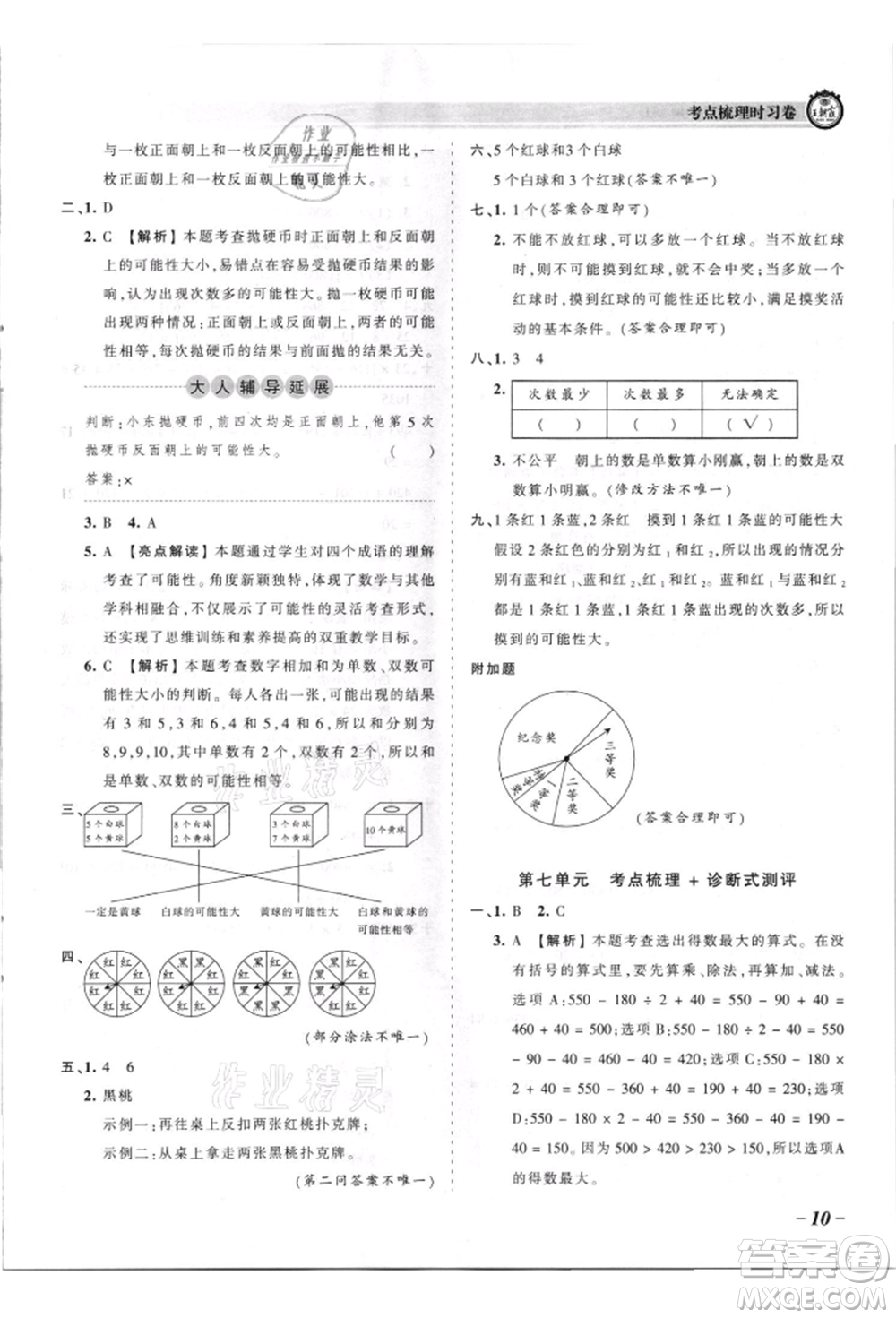 江西人民出版社2021王朝霞考點梳理時習卷四年級上冊數(shù)學蘇教版參考答案