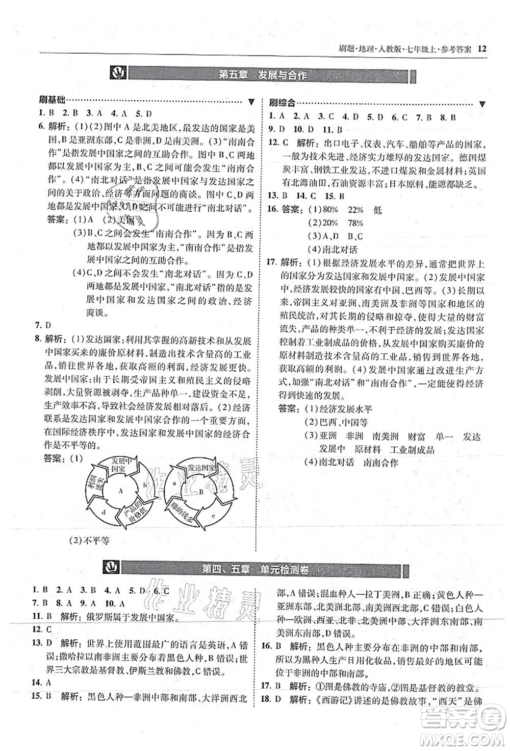 東北師范大學(xué)出版社2021北大綠卡刷題七年級地理上冊人教版答案