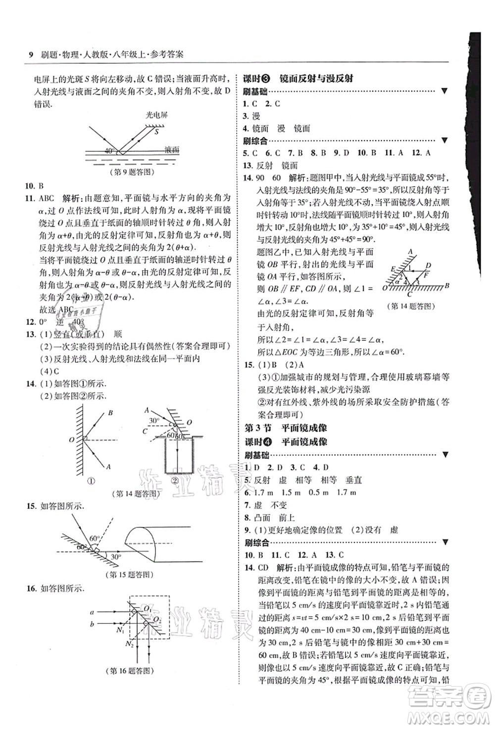 東北師范大學(xué)出版社2021北大綠卡刷題八年級(jí)物理上冊(cè)人教版答案