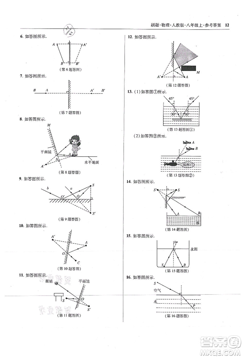 東北師范大學(xué)出版社2021北大綠卡刷題八年級(jí)物理上冊(cè)人教版答案